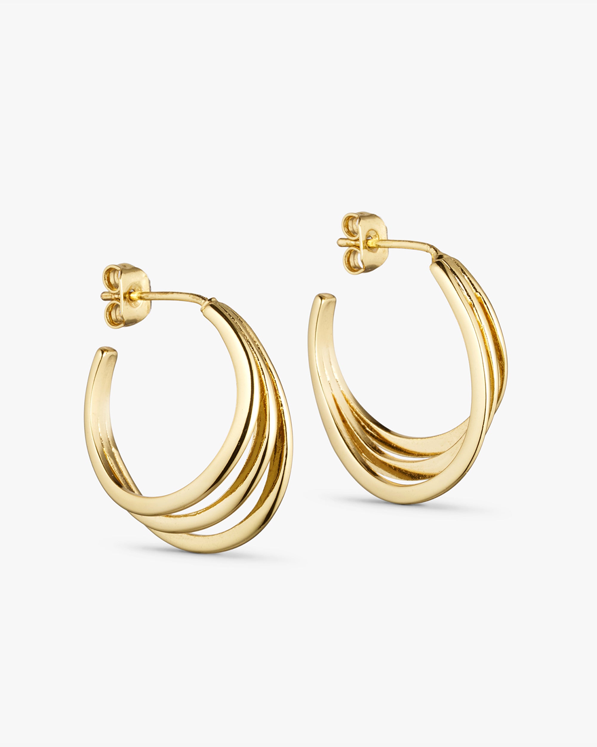 Iris Øreringe - 18 karat forgyldt