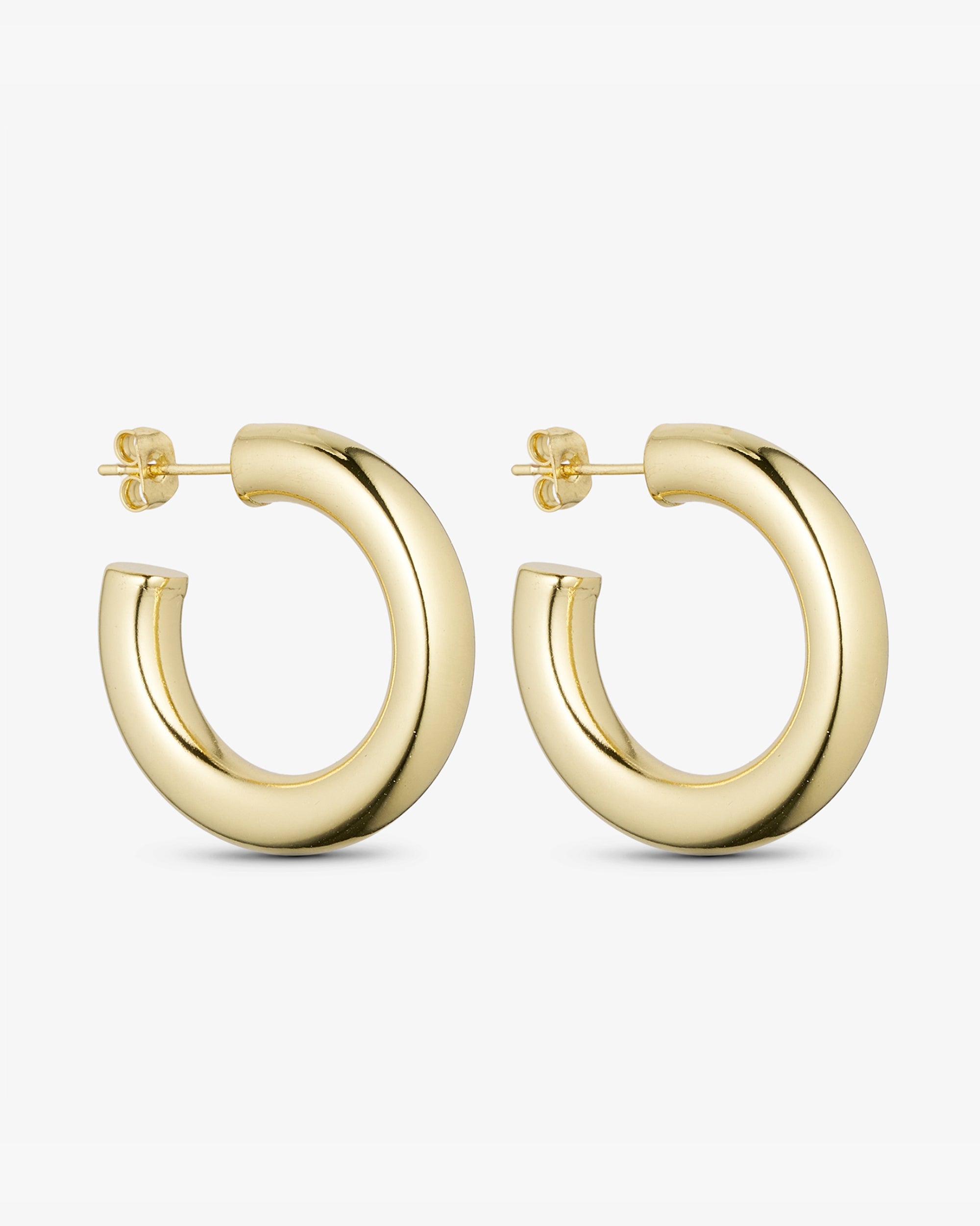 Zoe Hoop Øreringe Stor - 18 karat forgyldt