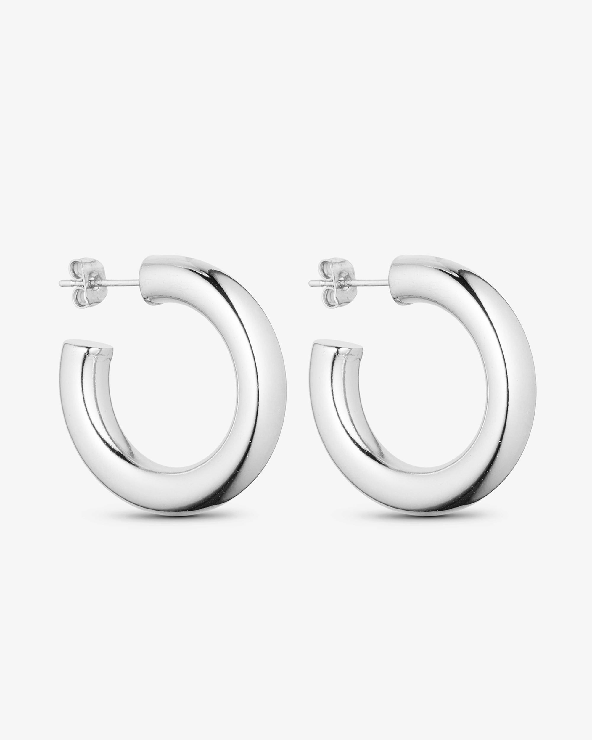 Zoe Hoop Øreringe Stor - Sølvbelagt