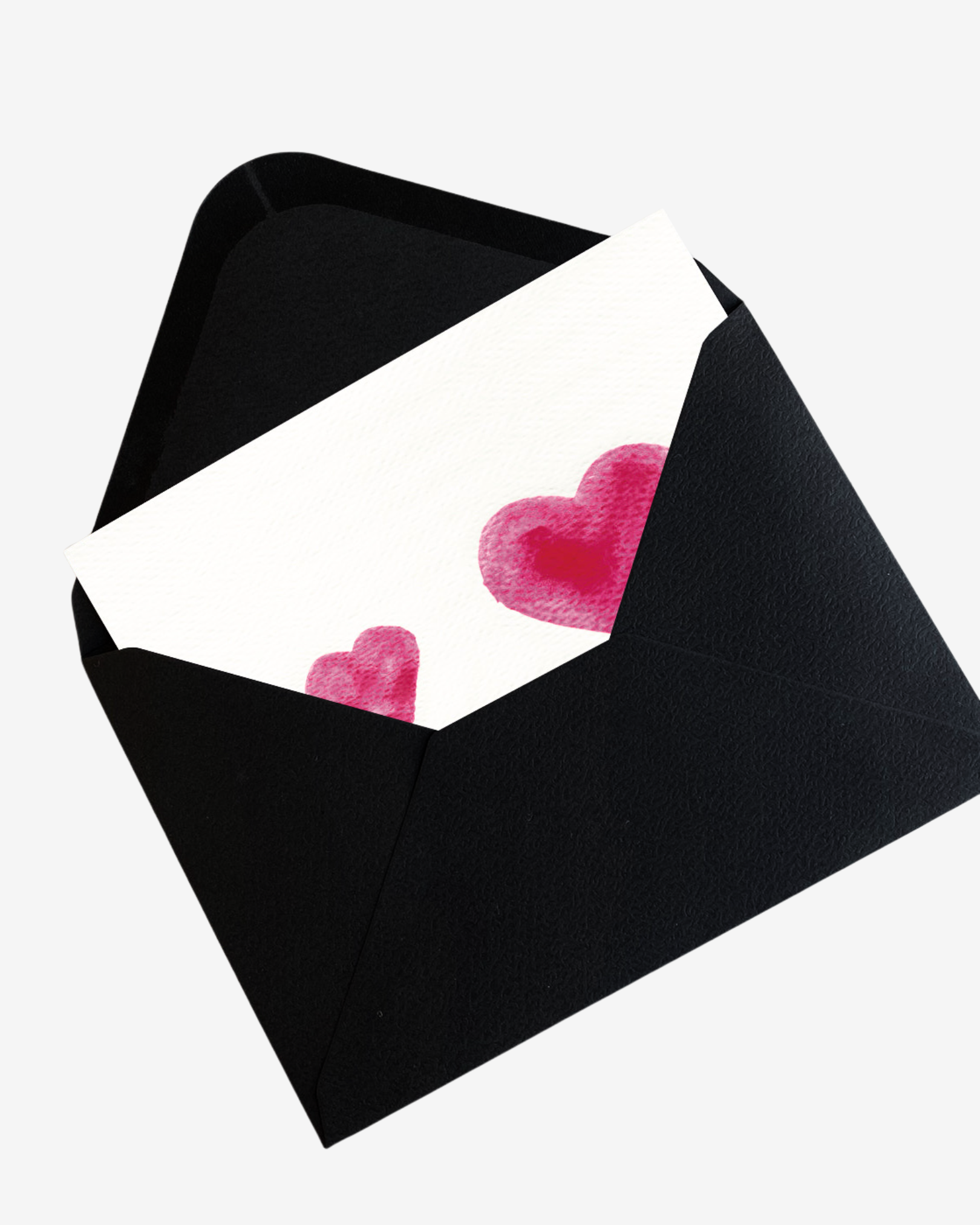 Lykønskningskort med kuvert - Hjerter