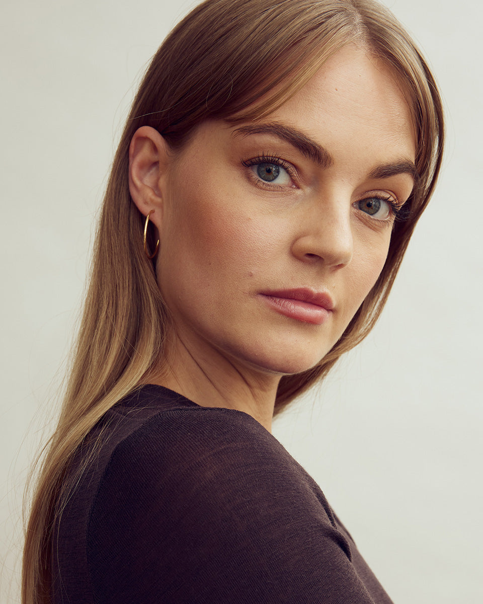 Saga Øreringe Stor Hoop - 18 karat forgyldt