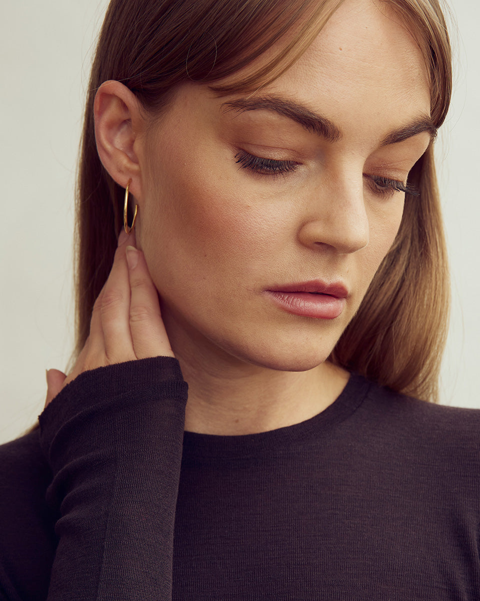 Saga Earrings LARGE - 18 carat gold-plated