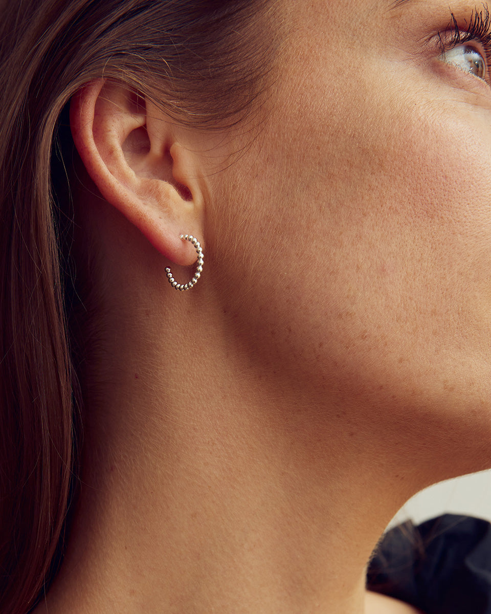 London Øreringe Lille Hoop - Sølvbelagt