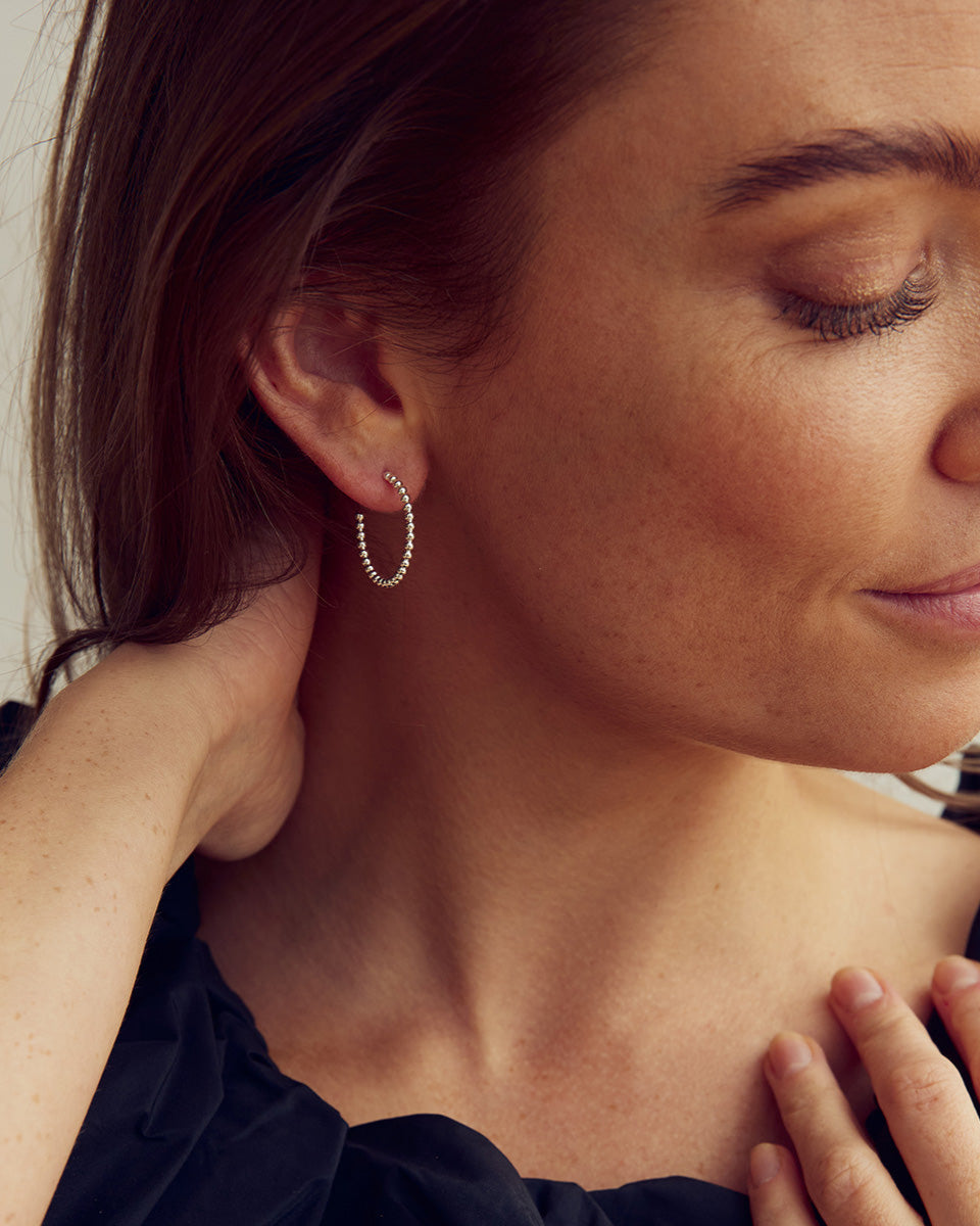 London Øreringe Mellem Hoop - Sølvbelagt