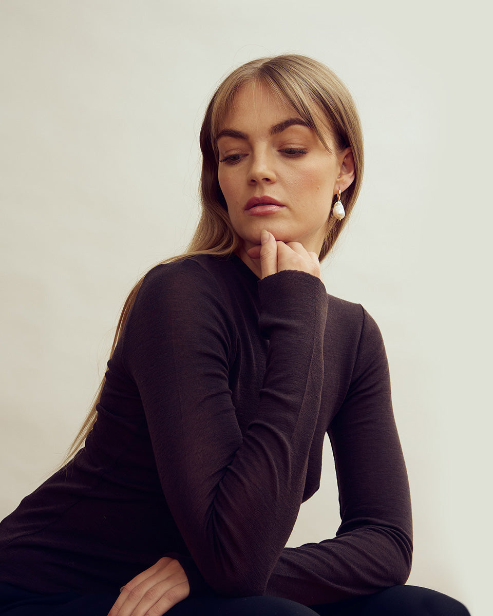 Norma Øreringe med barok perler - Forgyldt