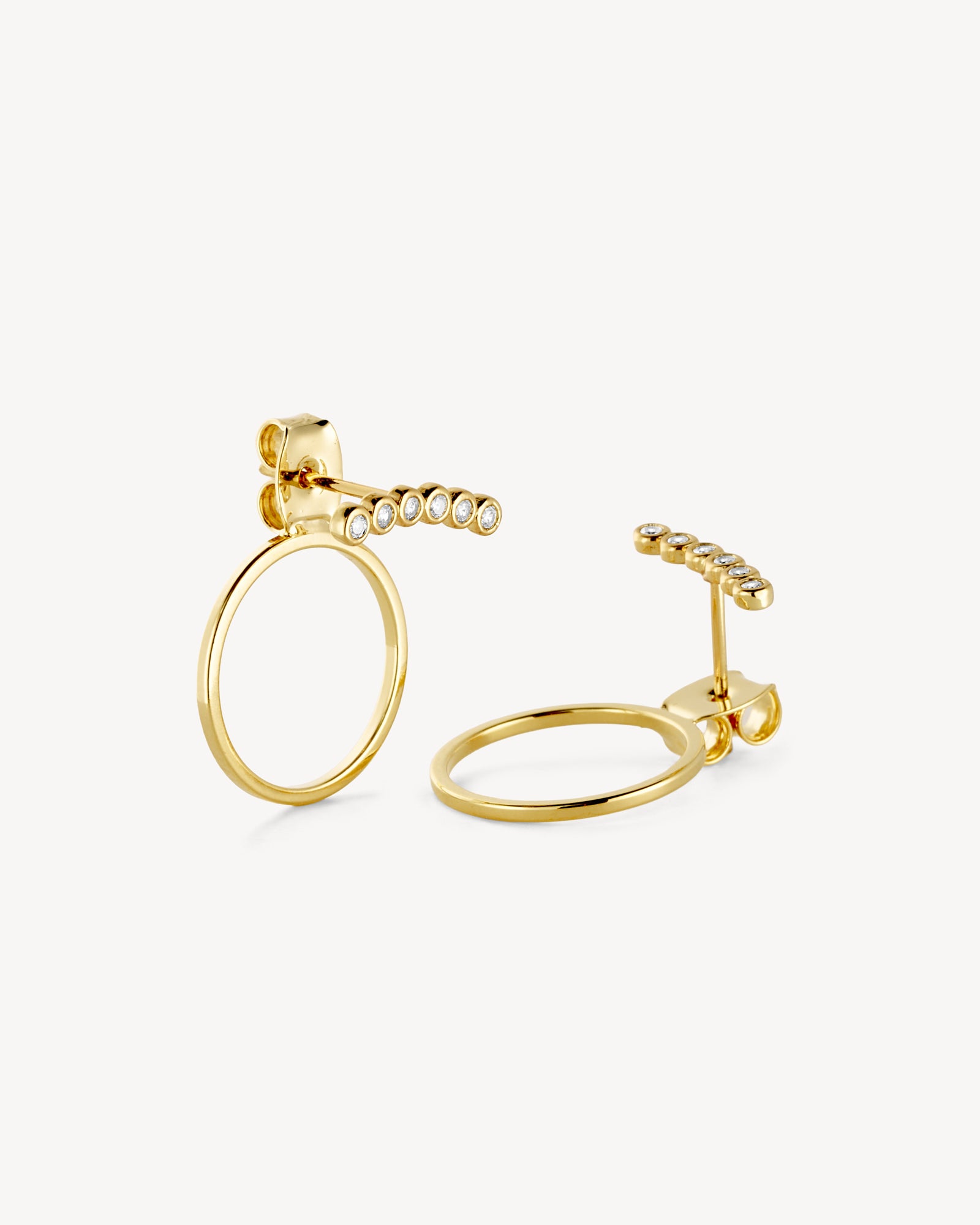 Rose Øreringe - Zirkonia - Forgyldt