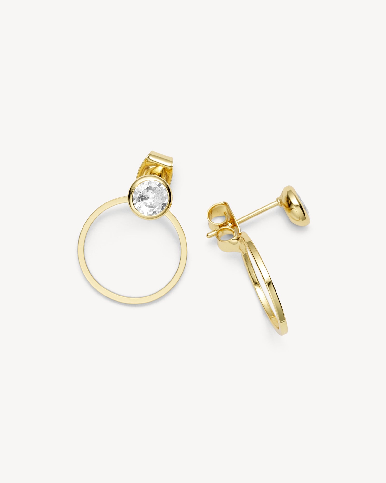 Agnes Øreringe - Zirkonia - Forgyldt