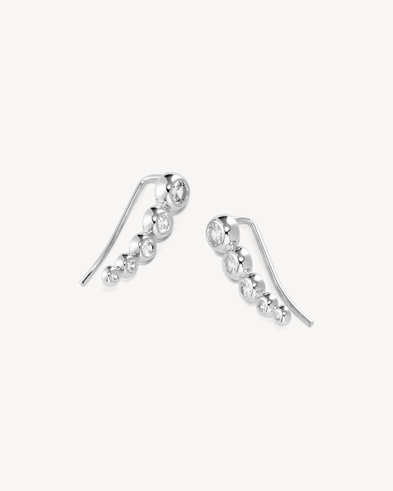 Paris Climber Øreringe - Zirkonia - Sølvbelagt