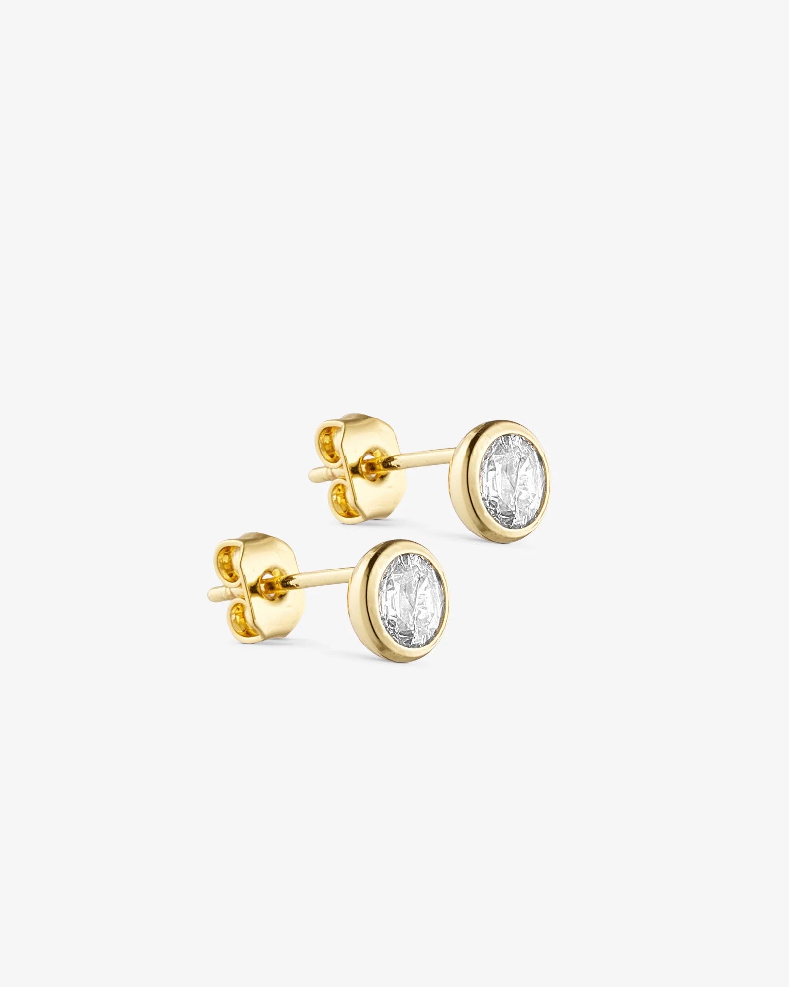 Agnes Stud Earrings - Zirconia - 18 carat gold plated