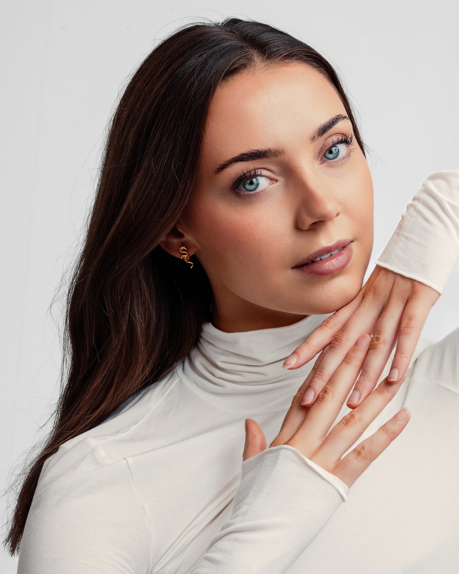 Caroline Øreringe Lille - Forgyldt