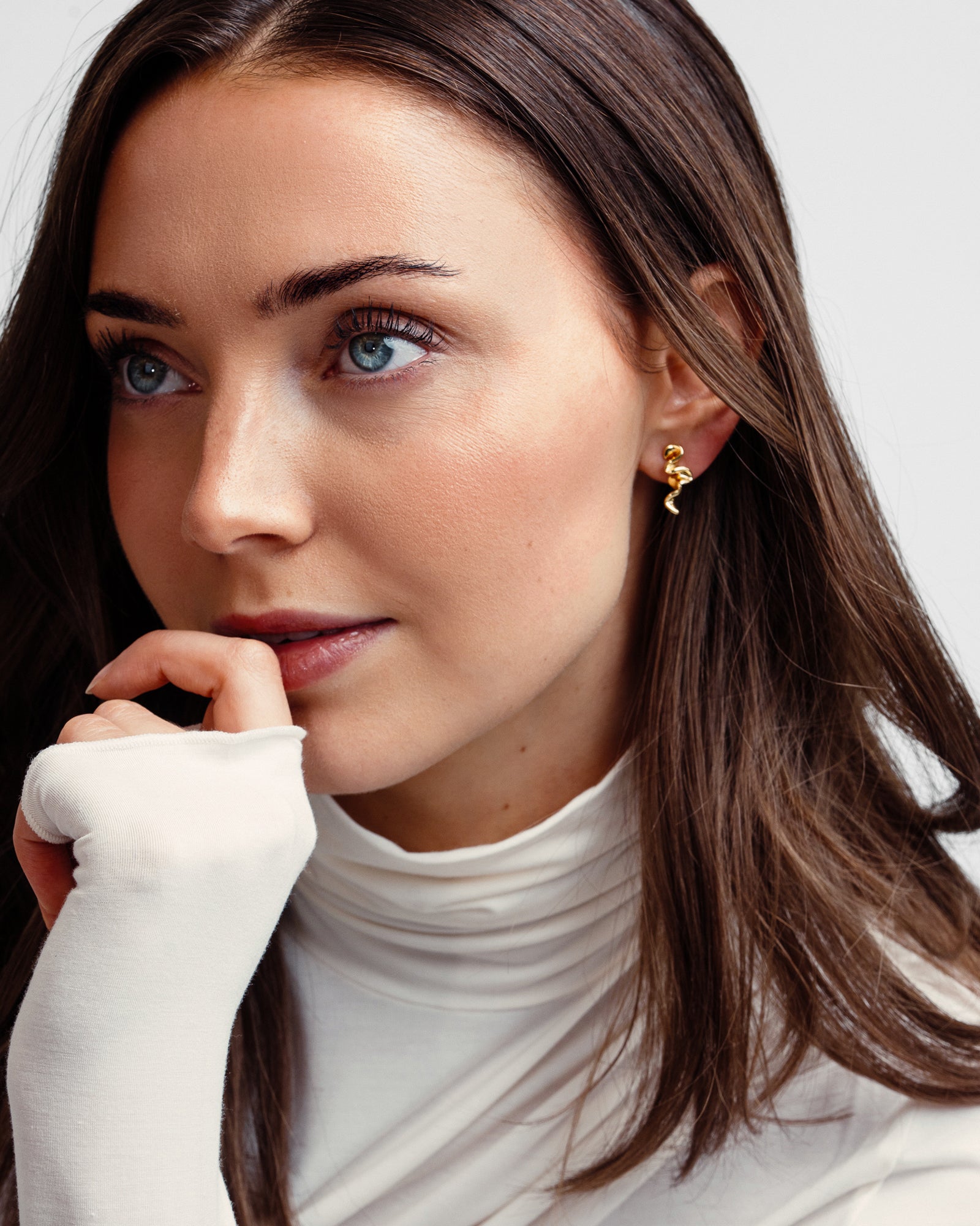 Caroline Øreringe Lille - Forgyldt