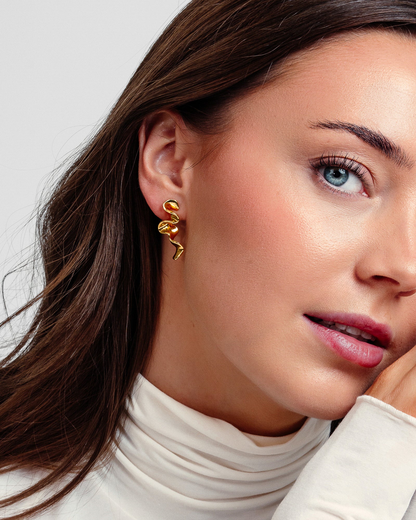 Caroline Øreringe Stor - 18 karat forgyldt