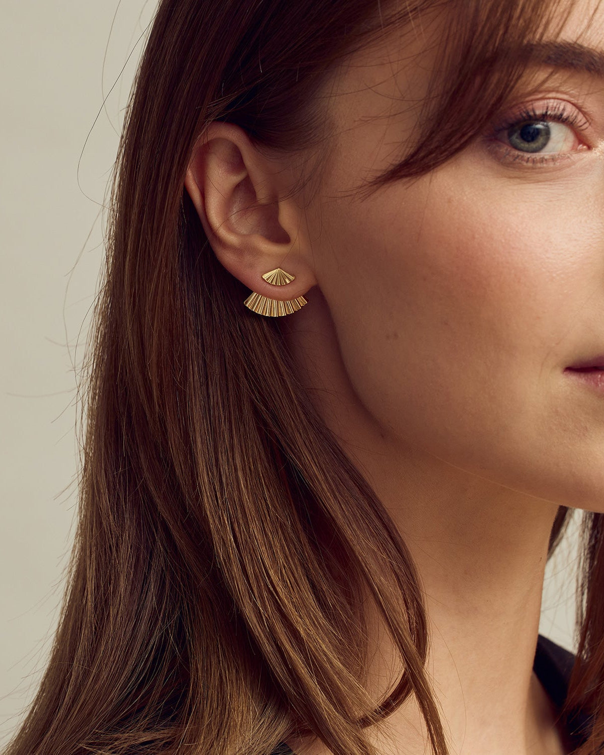 Luna Dubbel Örhängen - 18 karats guldpläterade