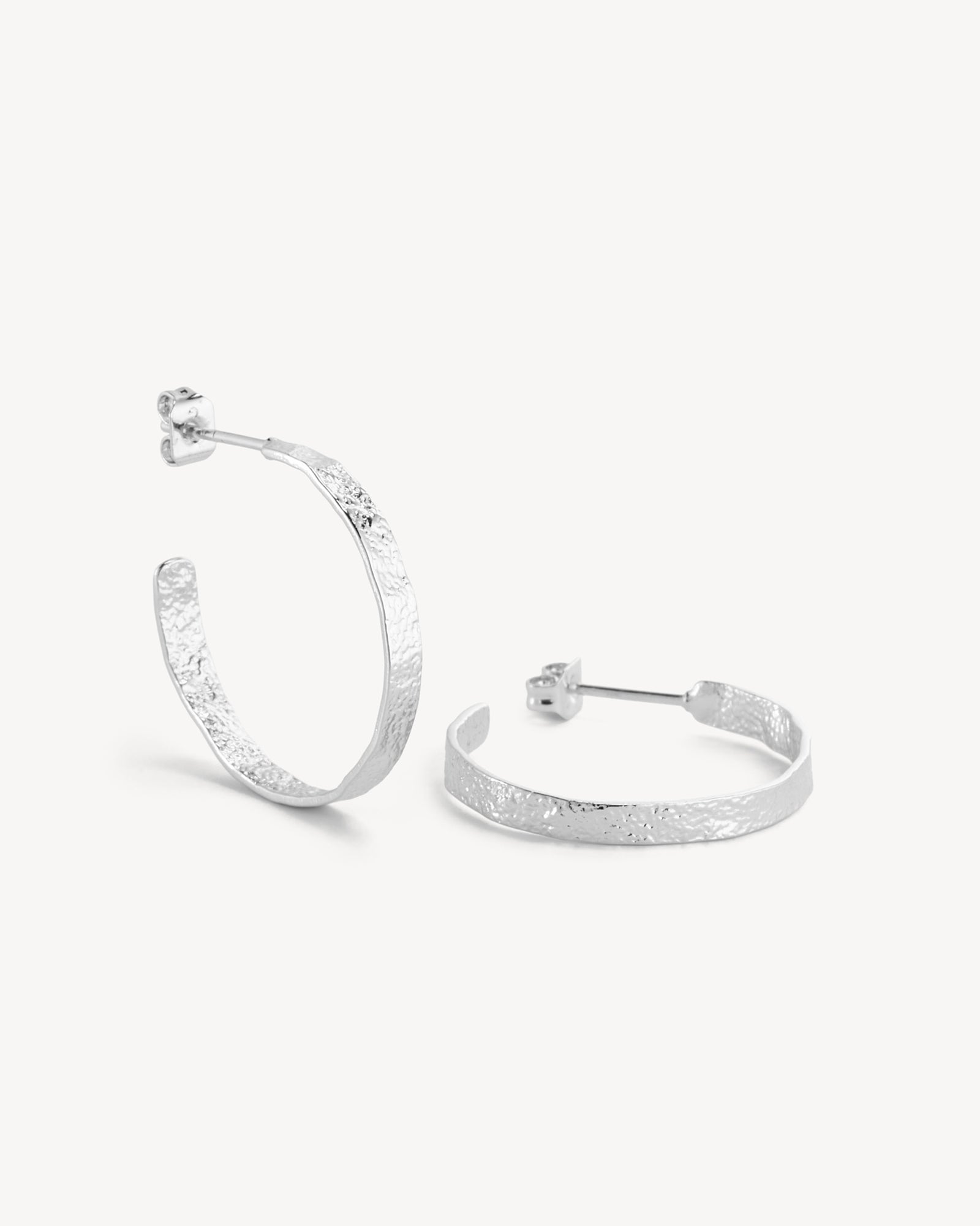 Dina Øreringe Mellem Hoop - Sølvbelagt