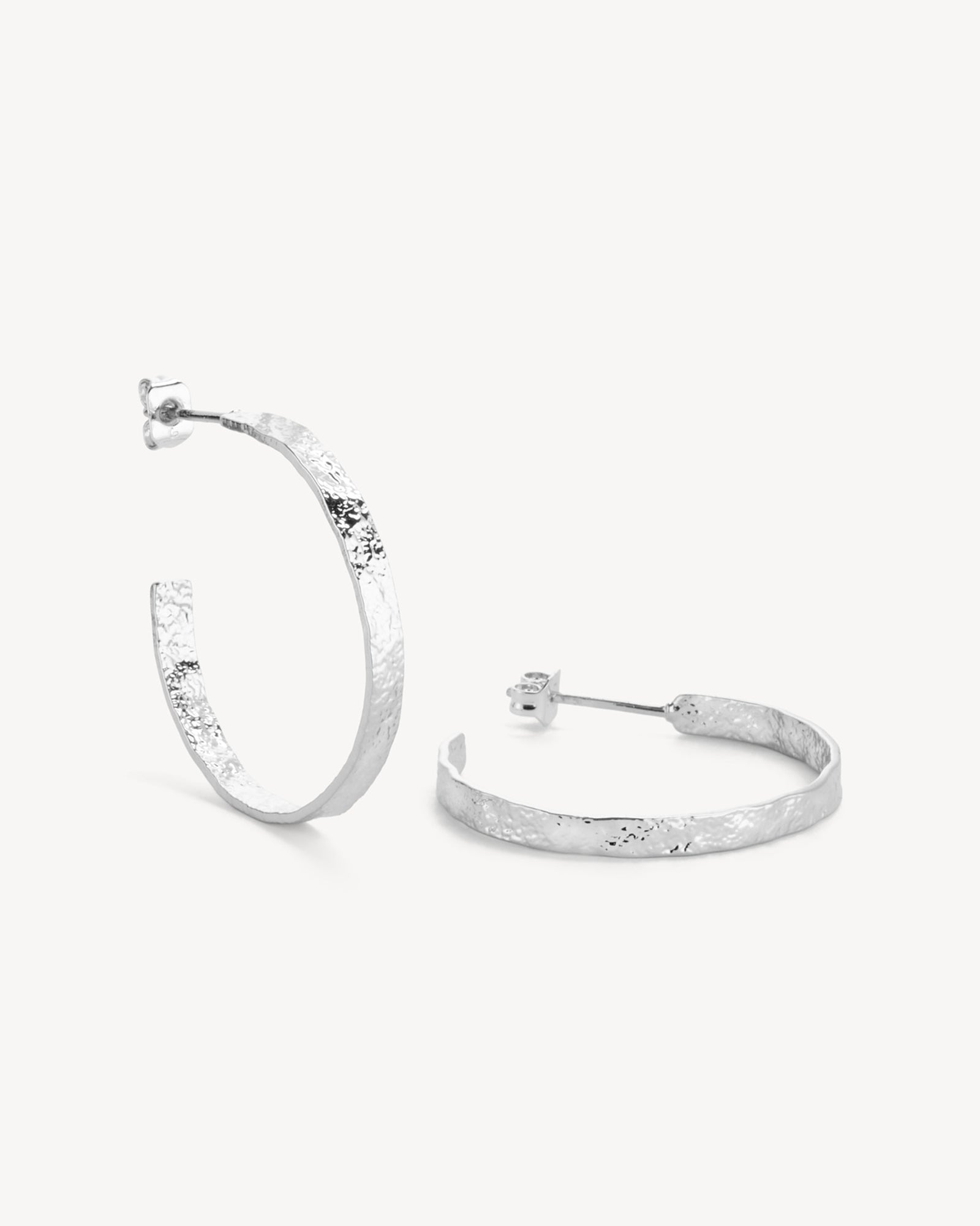 Dina Øreringe Stor Hoop - Sølvbelagt