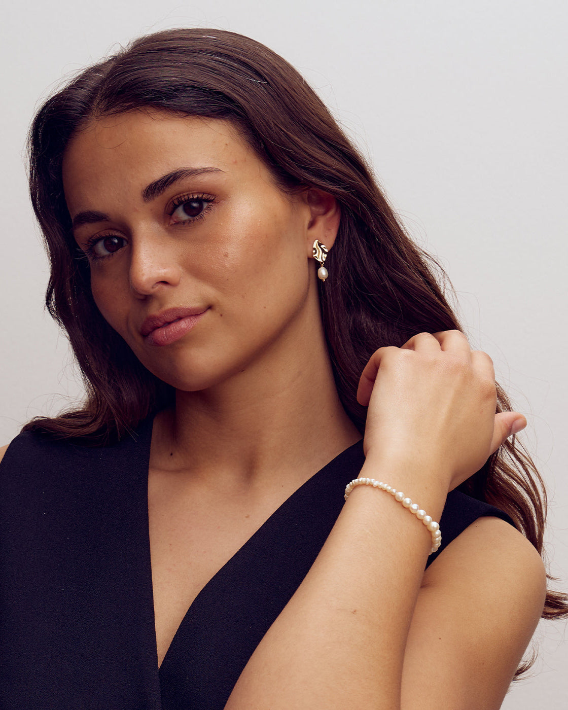 Vega Perle Armbånd - 18 karat forgyldt