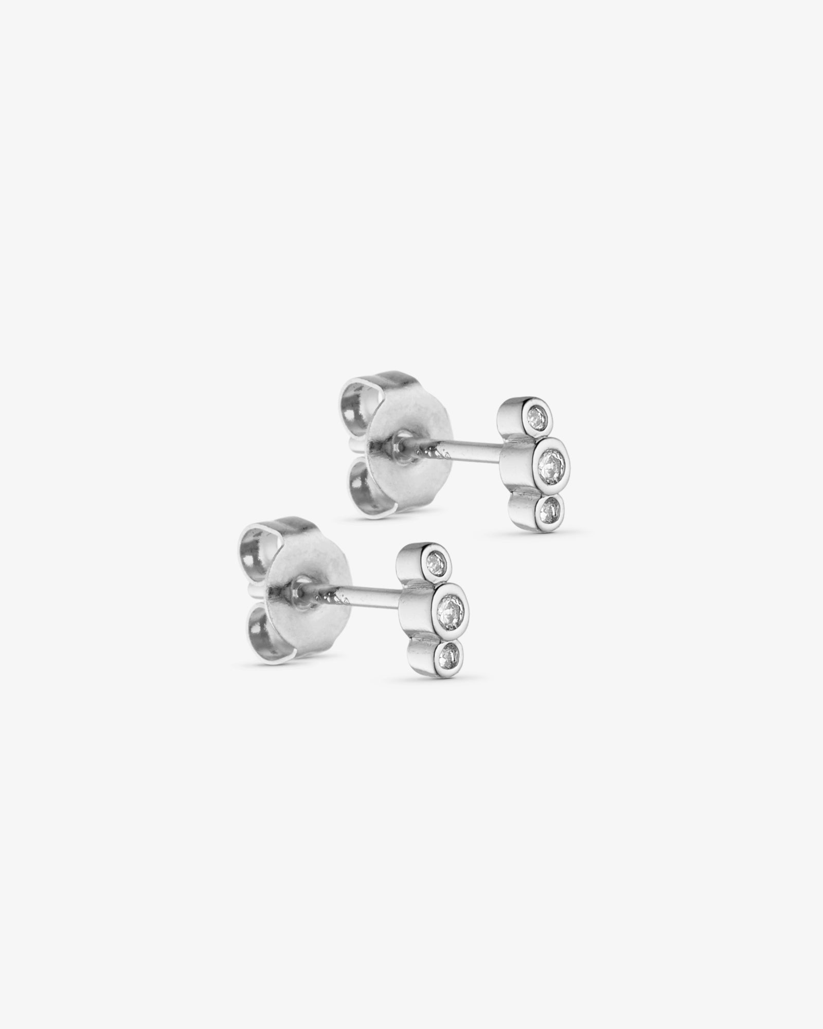 Elin Stud Earrings - Zirconia - 18 carat gold plated