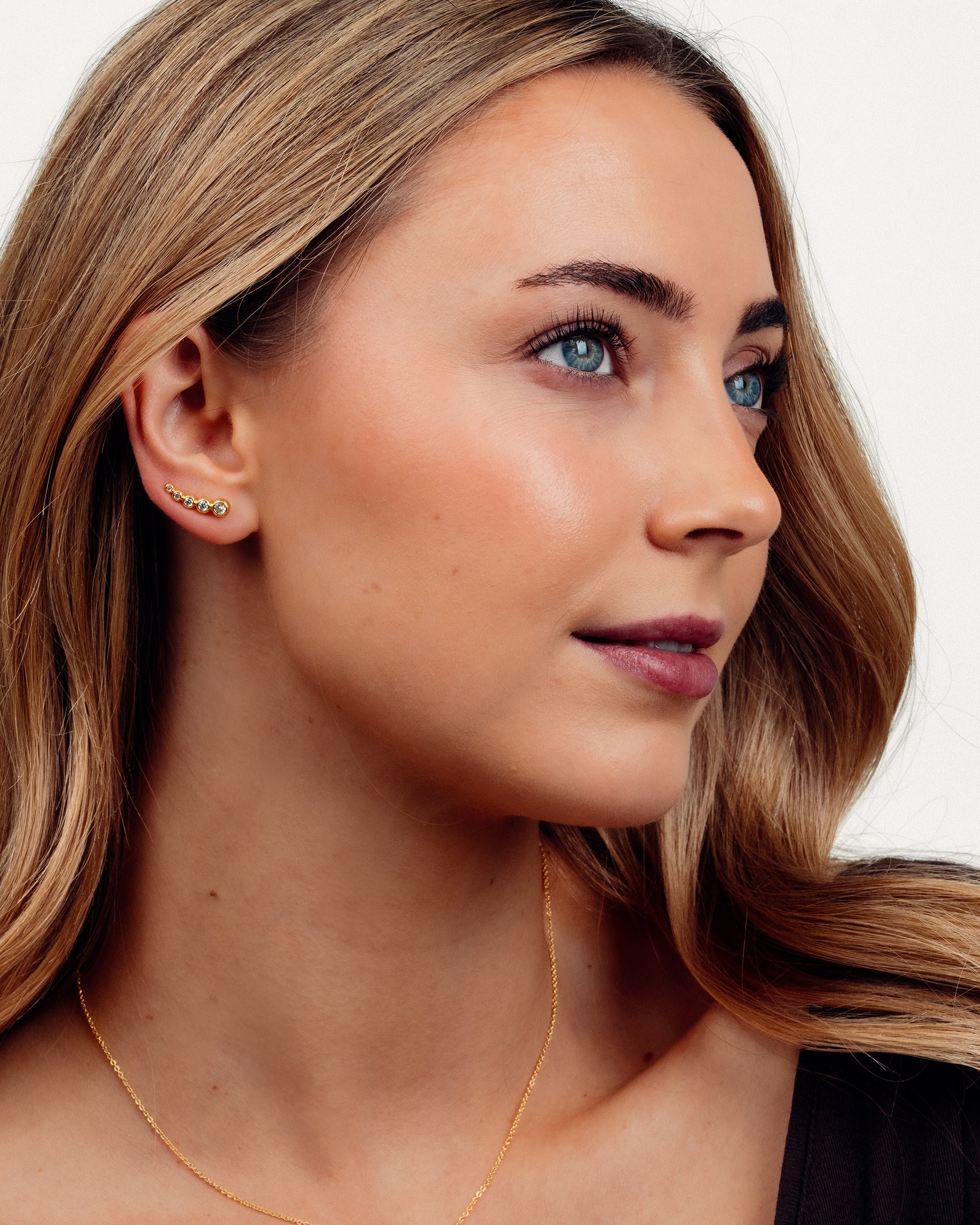 Paris Climber Øreringe - Zirkonia - Forgyldt