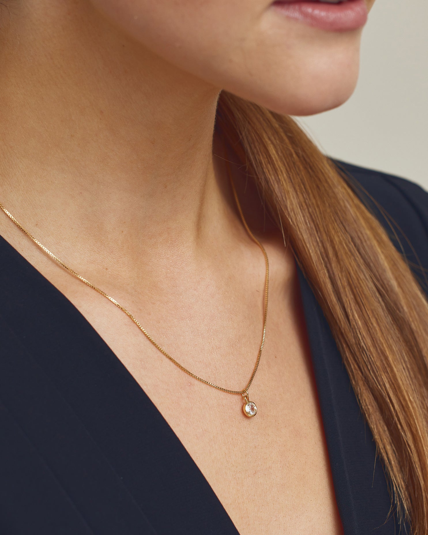 Agnes Pendant - Zirconia - 18 carat gold-plated