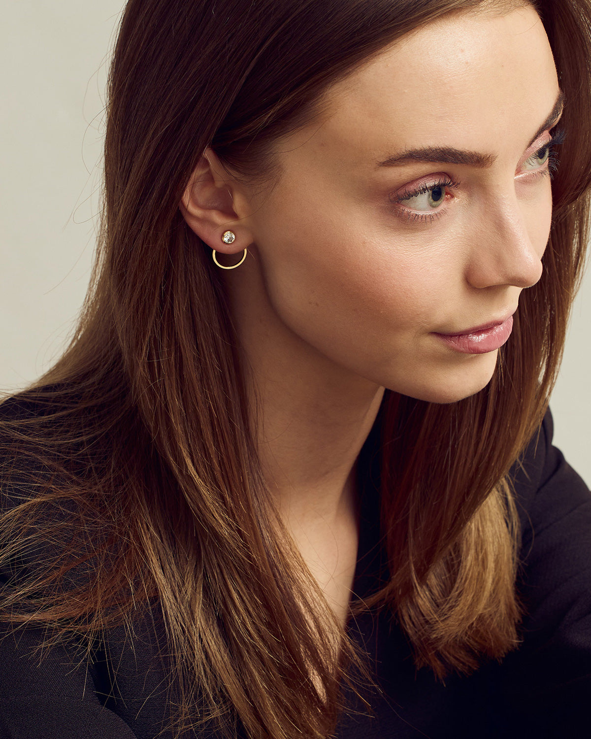 Agnes Earrings - Zirconia - 18 carat gold-plated