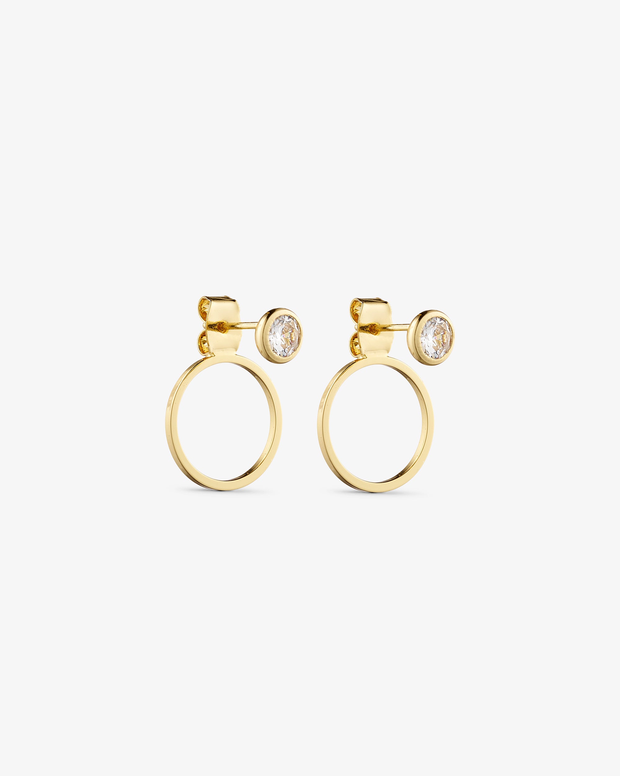 Agnes Earrings - Zirconia - 18 carat gold-plated