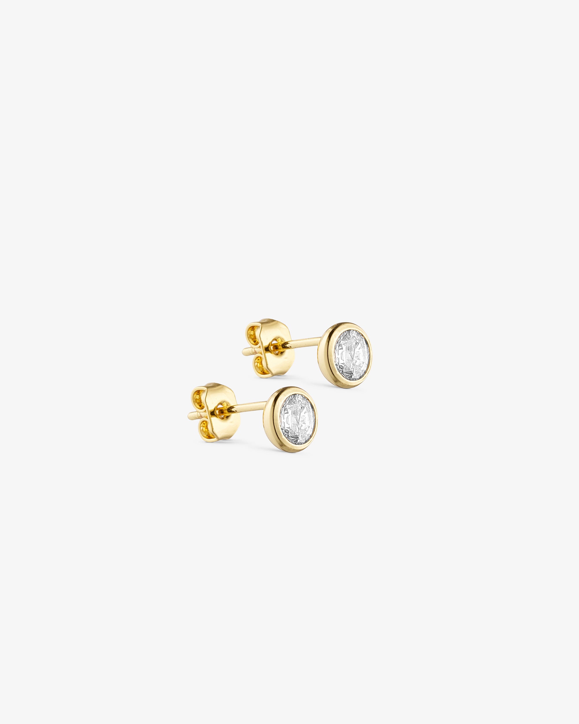 Agnes Stud Earrings - Zirconia - 18 carat gold plated