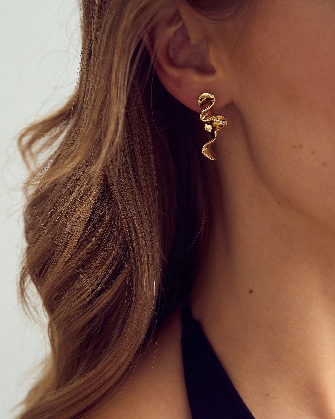 Caroline Øreringe Stor - 18 karat forgyldt