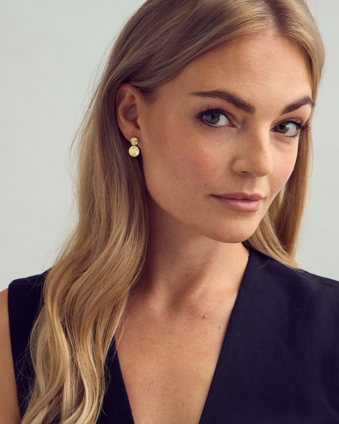 Scarlett Dobbelt Øreringe - 18 karat forgyldt