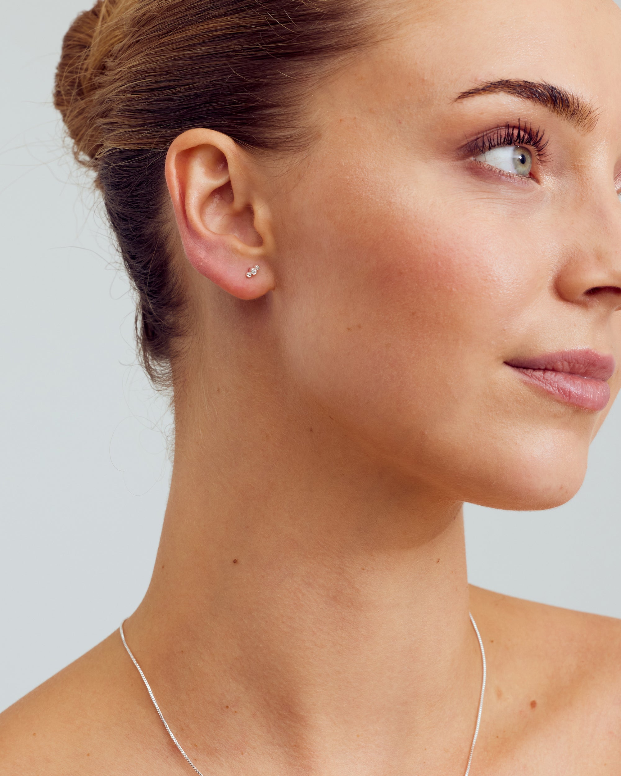 Elin Stud Earrings - Zirconia - 18 carat gold plated