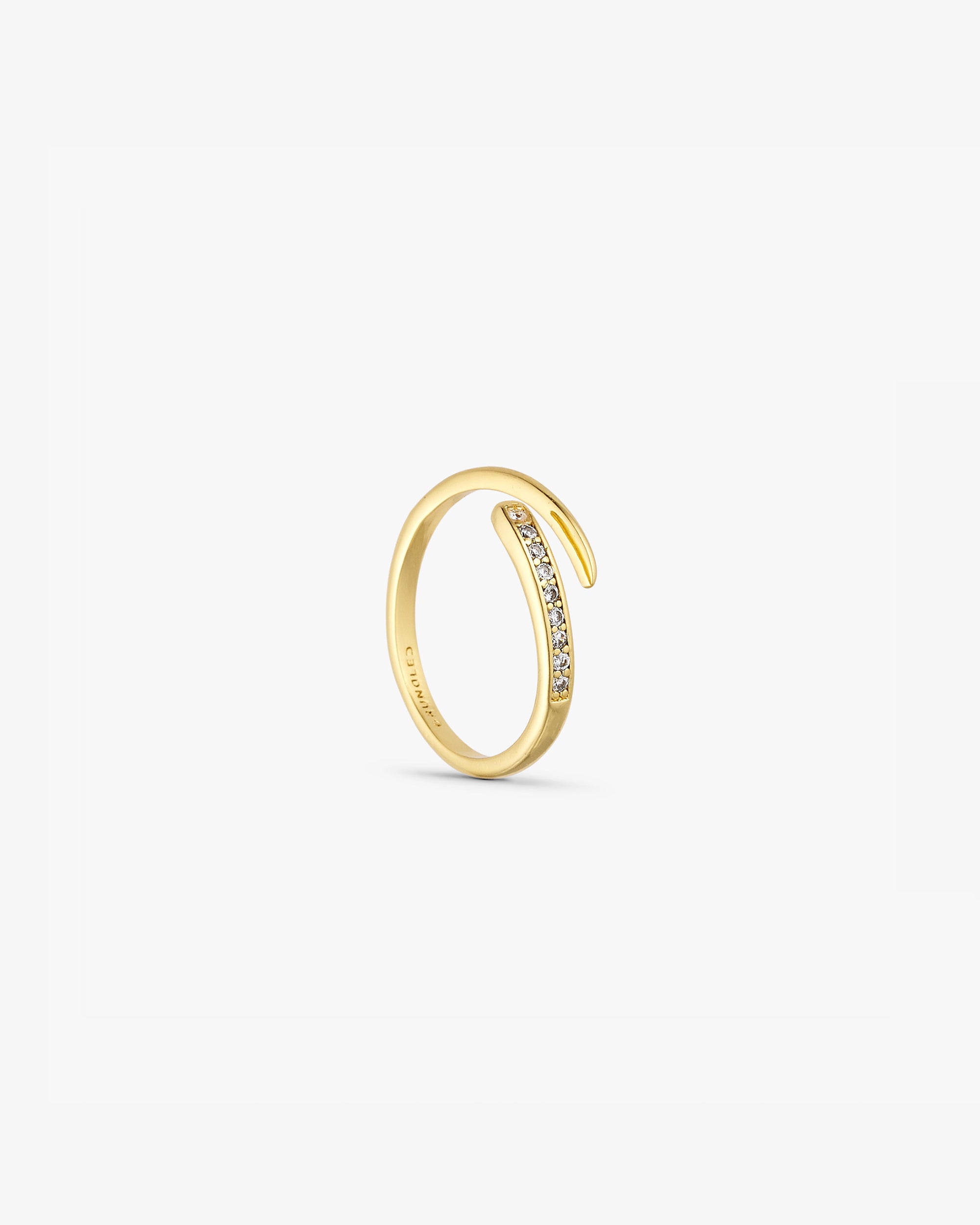 Elin Ring - Zirconia - 18 carat gold plated