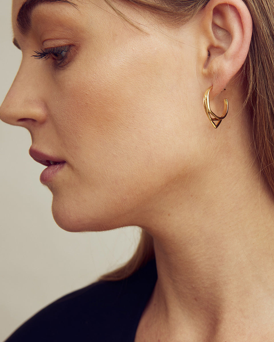 Gry Øreringe - Forgyldt