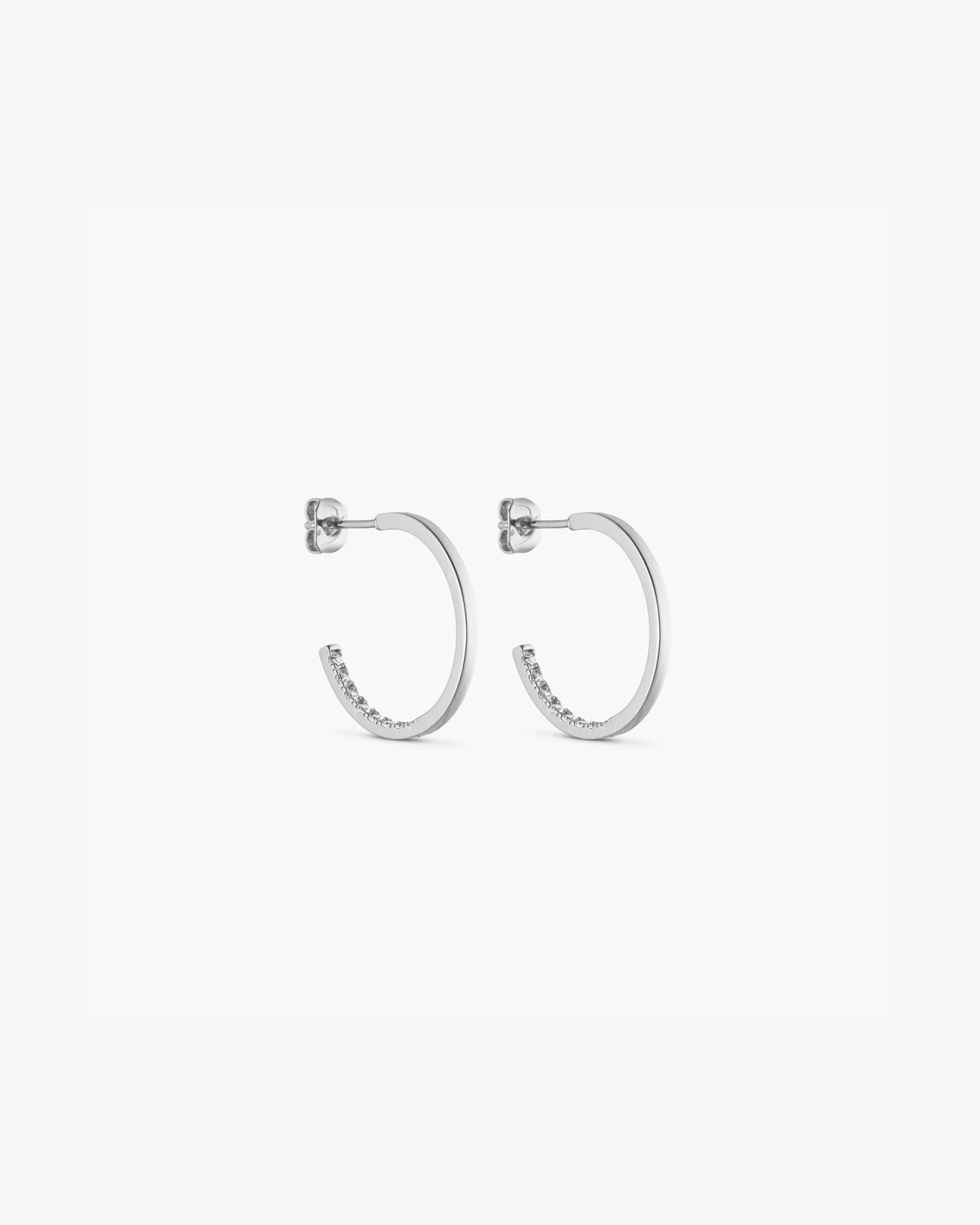 Mille Øreringe Lille - Zirkonia - Sølvbelagt