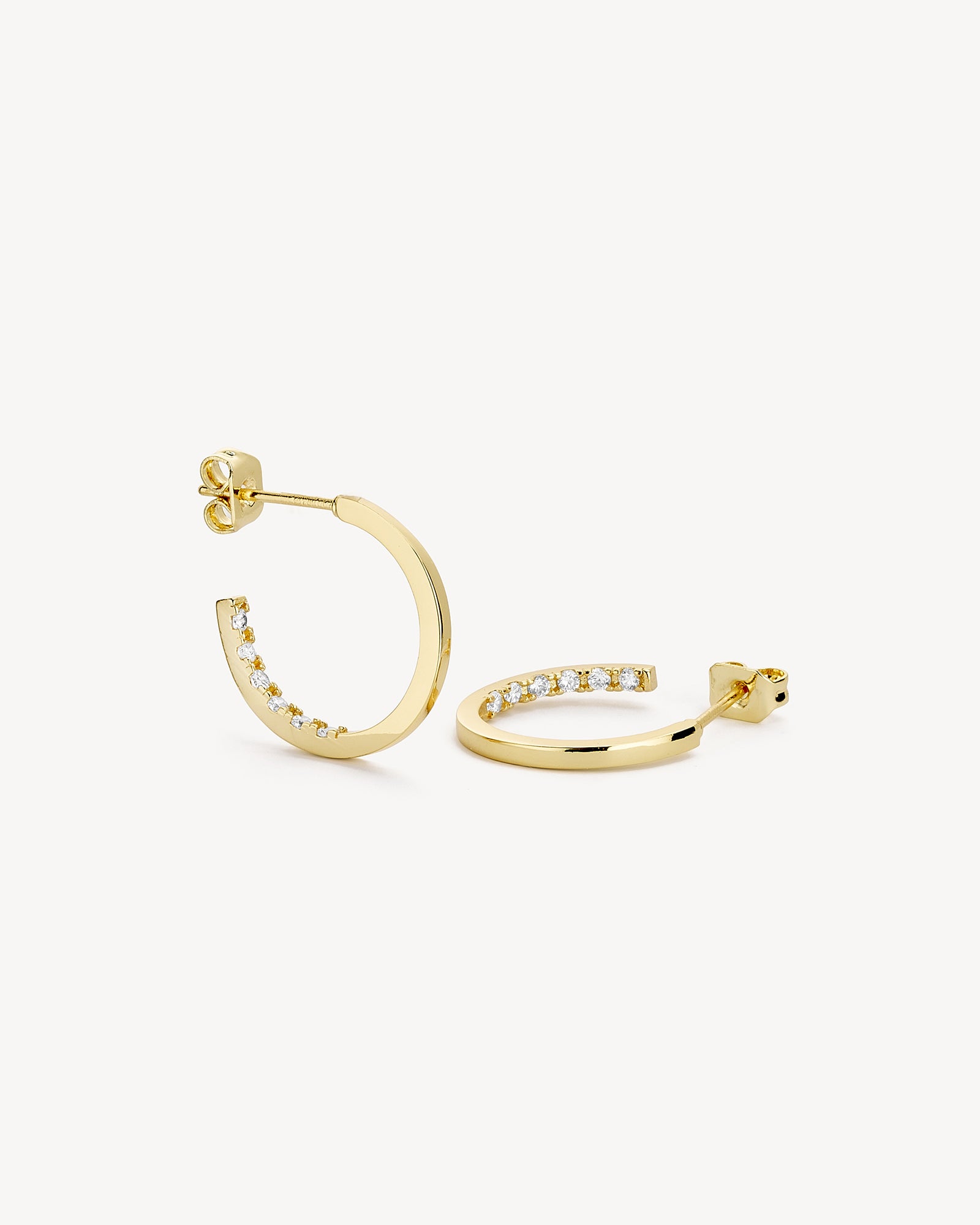 Mille Øreringe Lille - Zirkonia - Forgyldt