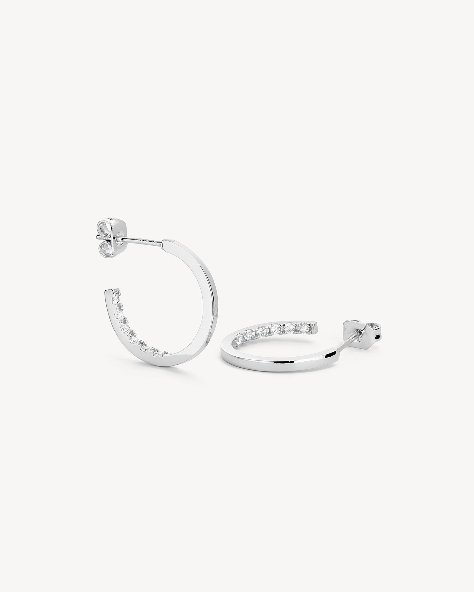 Mille Øreringe Lille - Zirkonia - Sølvbelagt