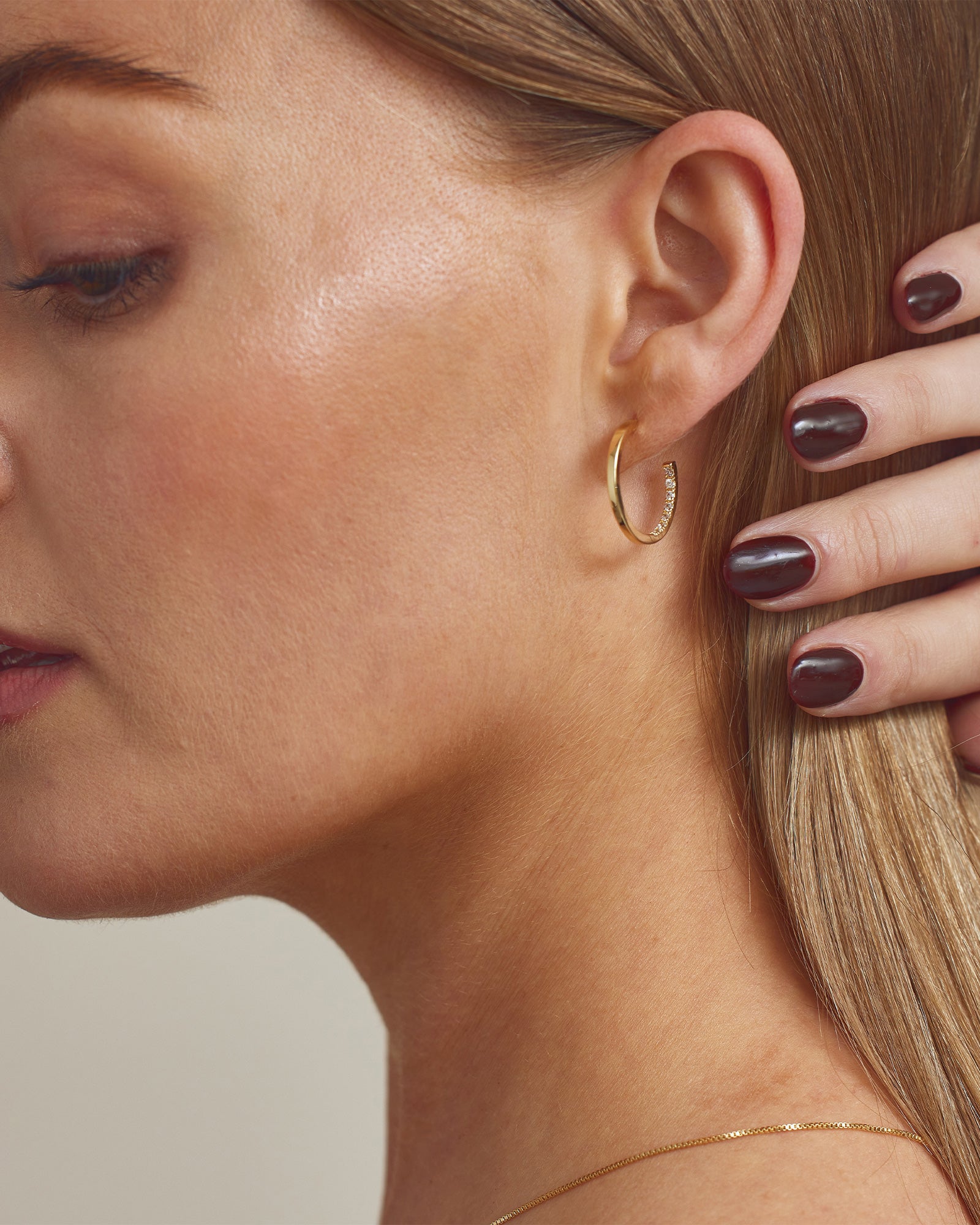 Mille Øreringe Stor - Zirkonia - Forgyldt