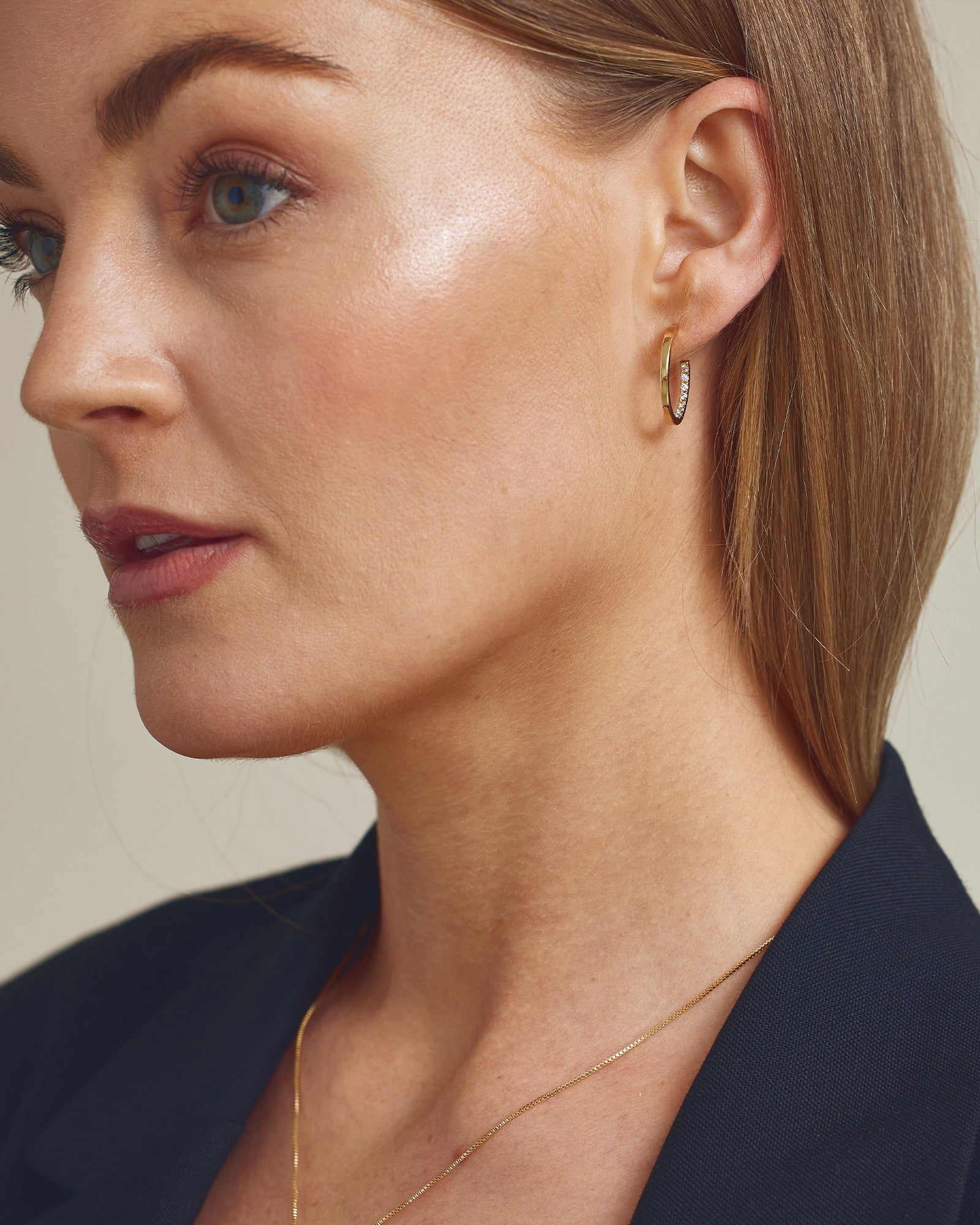 Mille Øreringe Stor - Zirkonia - Forgyldt