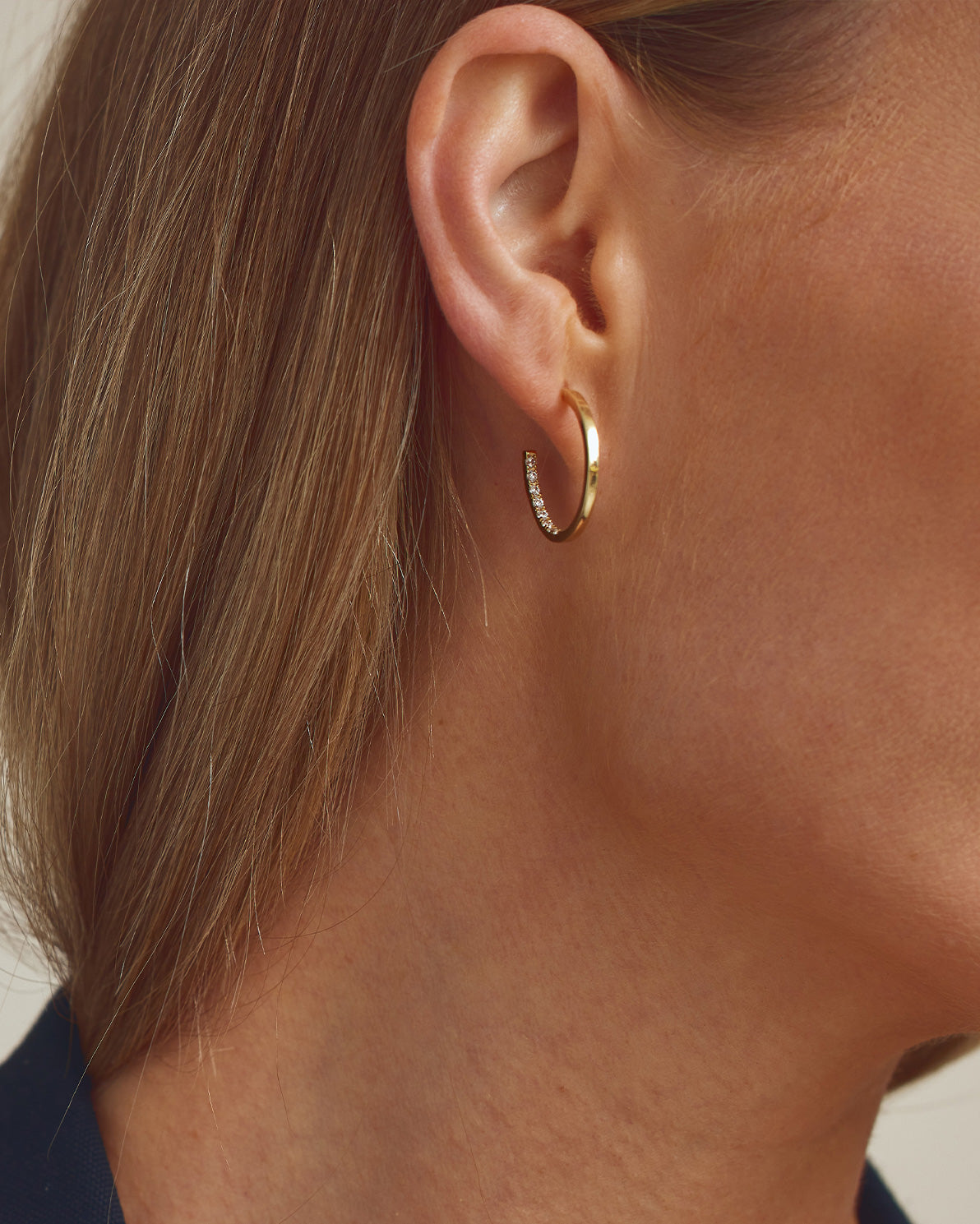 Mille Øreringe Stor - Zirkonia - Forgyldt