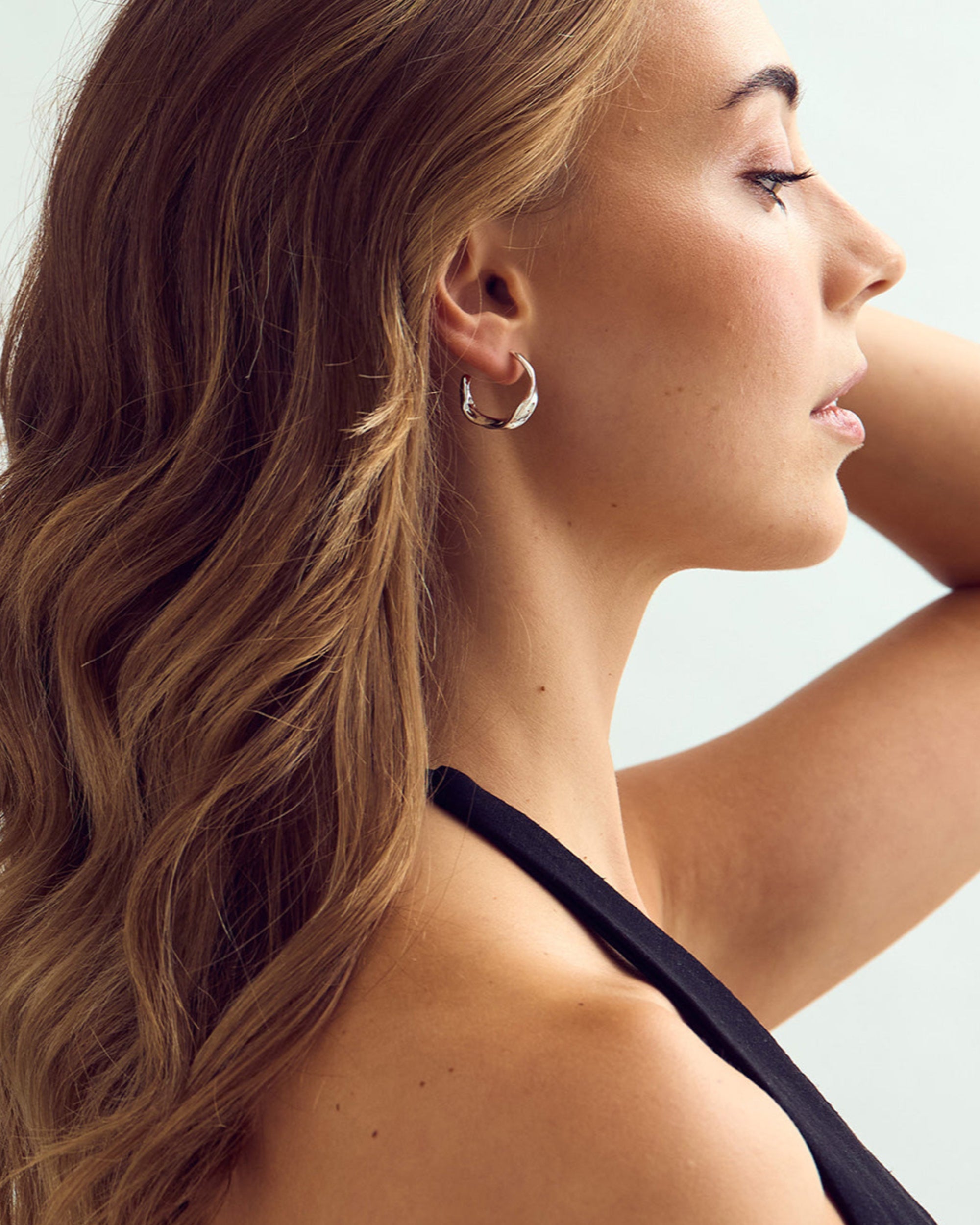 Ofelia Øreringe Stor Hoop - Sølvbelagt