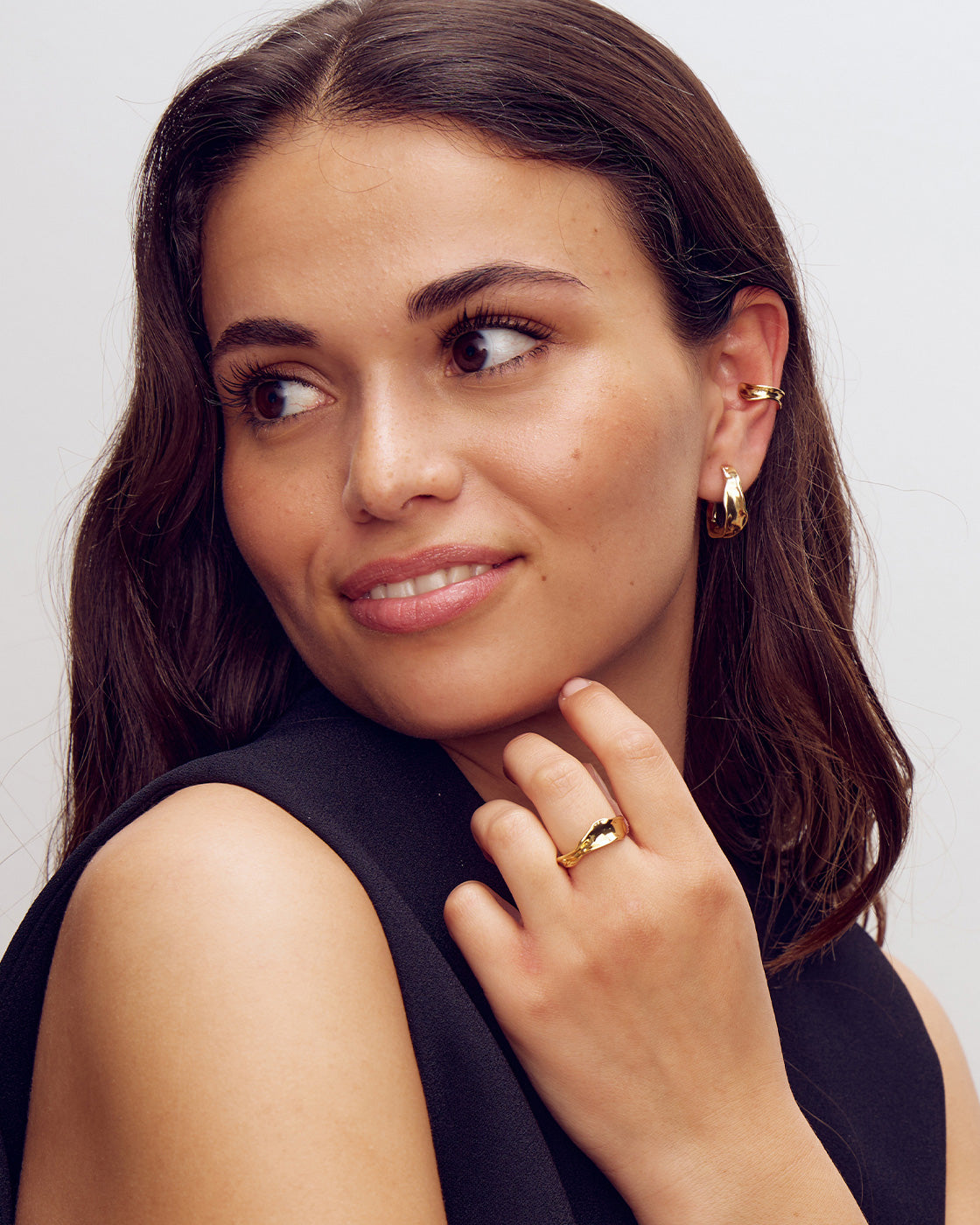 Ofelia Øreringe Stor Hoop - 18 karat forgyldt