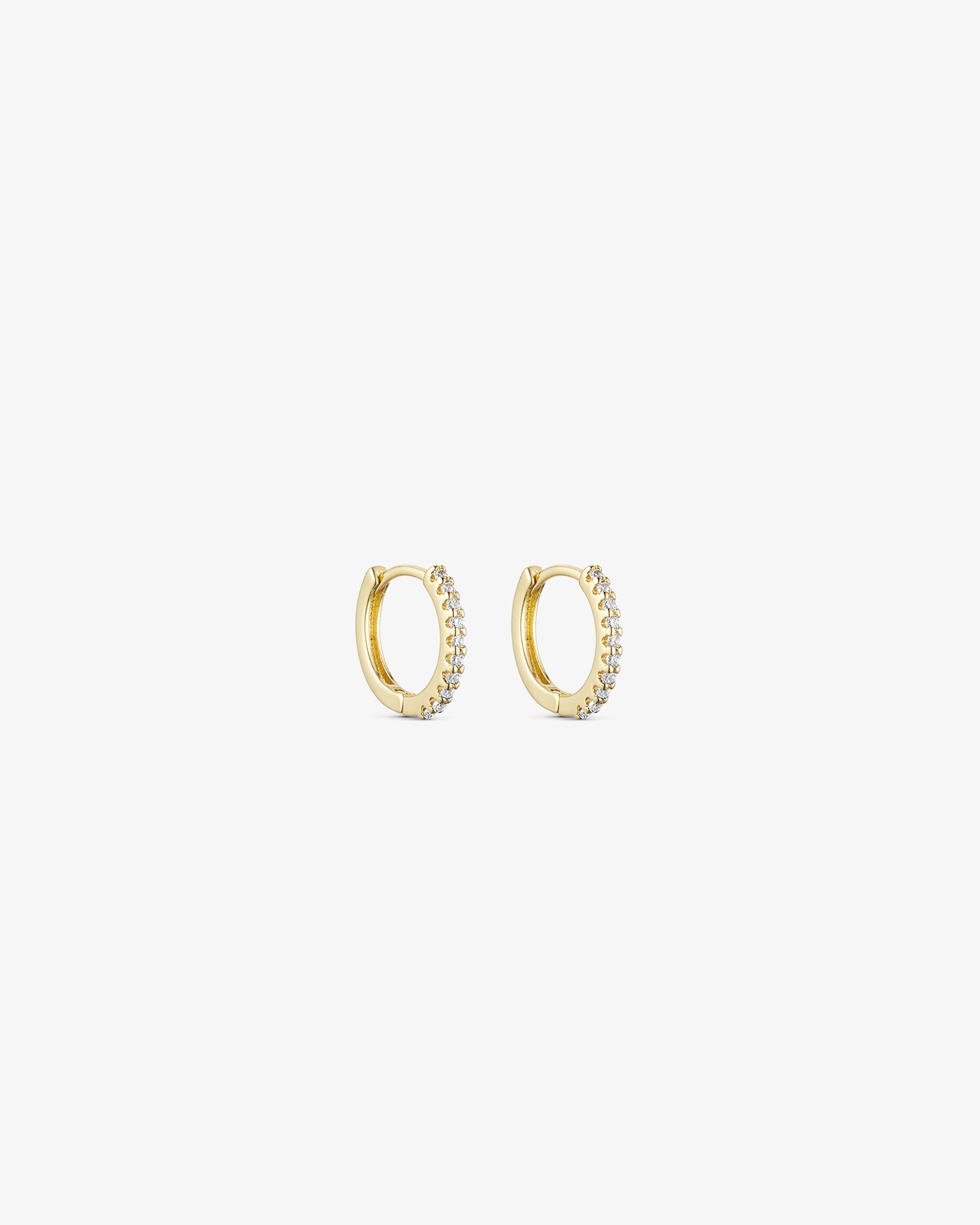 Elin Earrings - Zirconia - 18 carat gold plated