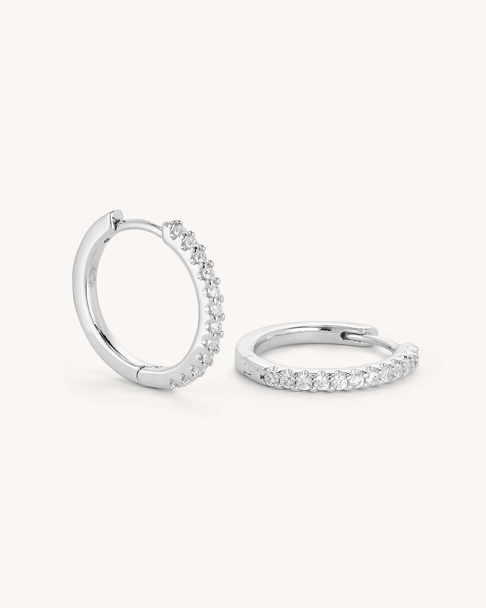 Rose Hoop Øreringe Mellem - Zirkonia - Sølvbelagt