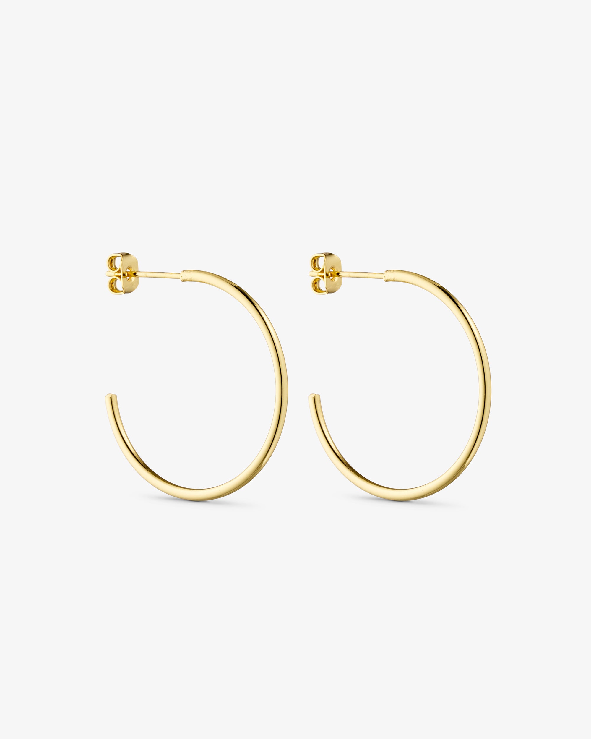 Saga Øreringe Stor Hoop - 18 karat forgyldt