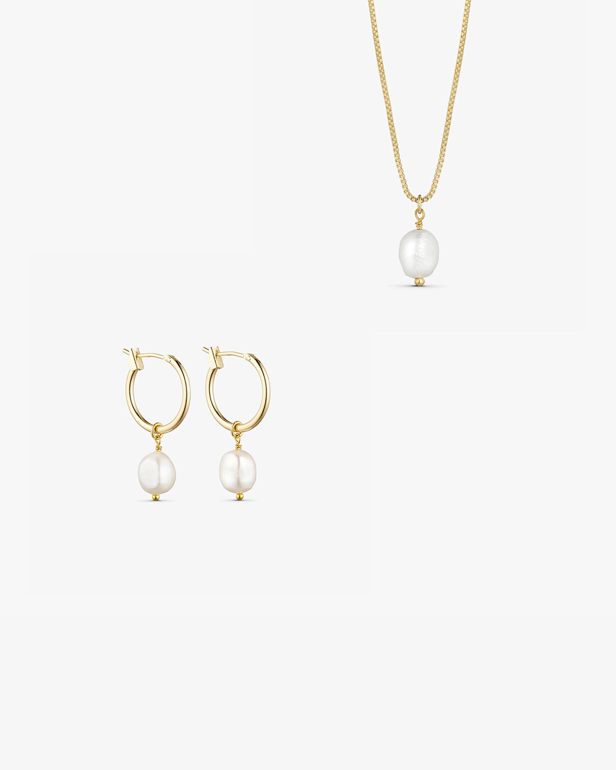 Smyckesset - Lea Halsband / Lea Örhängen SMALL - 18 karat guldpläterad