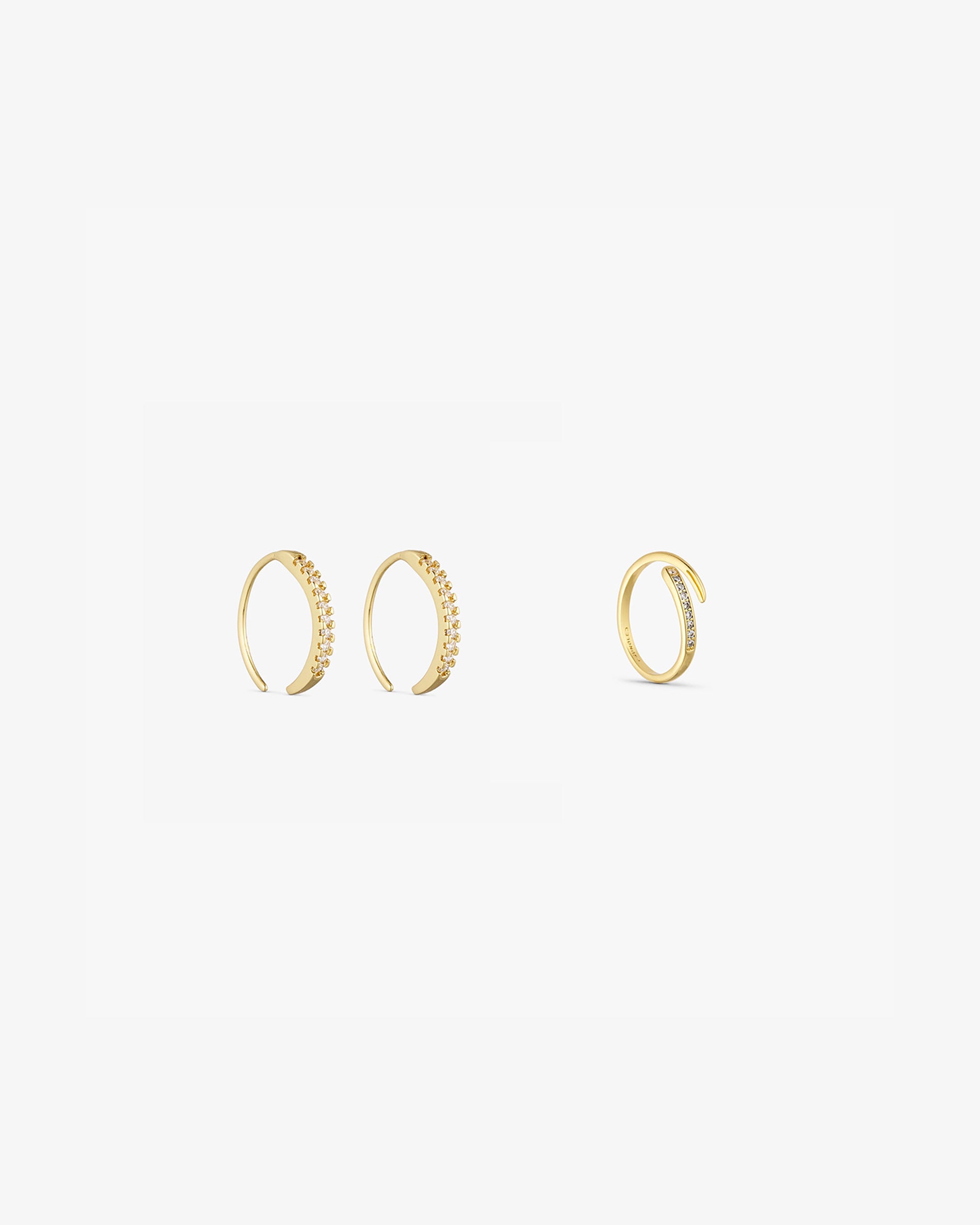 <tc>Jewelry set - Elin Earrings / Elin Ring - 18 carat gold-plated</tc>