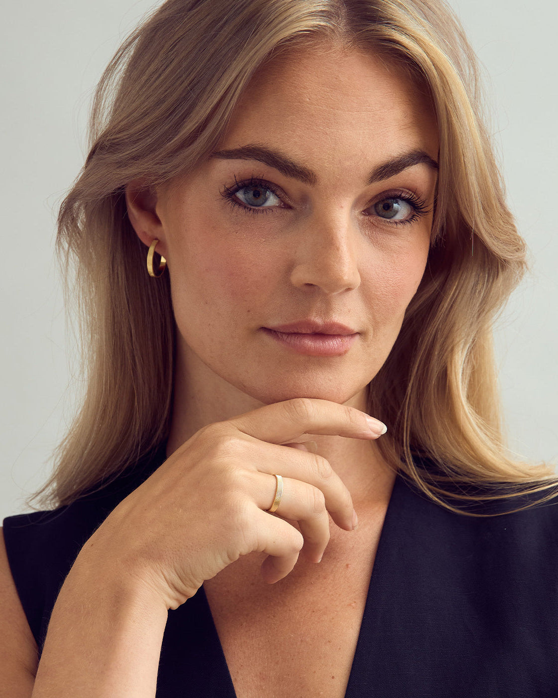 Josefine Hoop Øreringe - Forgyldt