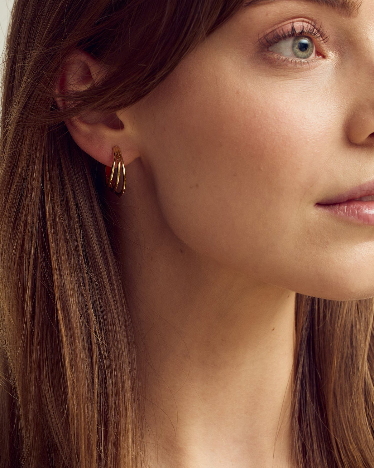 Iris Øreringe - 18 karat forgyldt