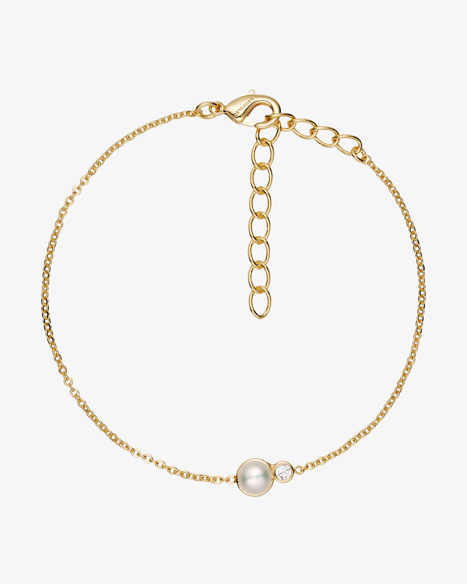 Isola Perle Armbånd - Zirkonia - 18 karat forgyldt