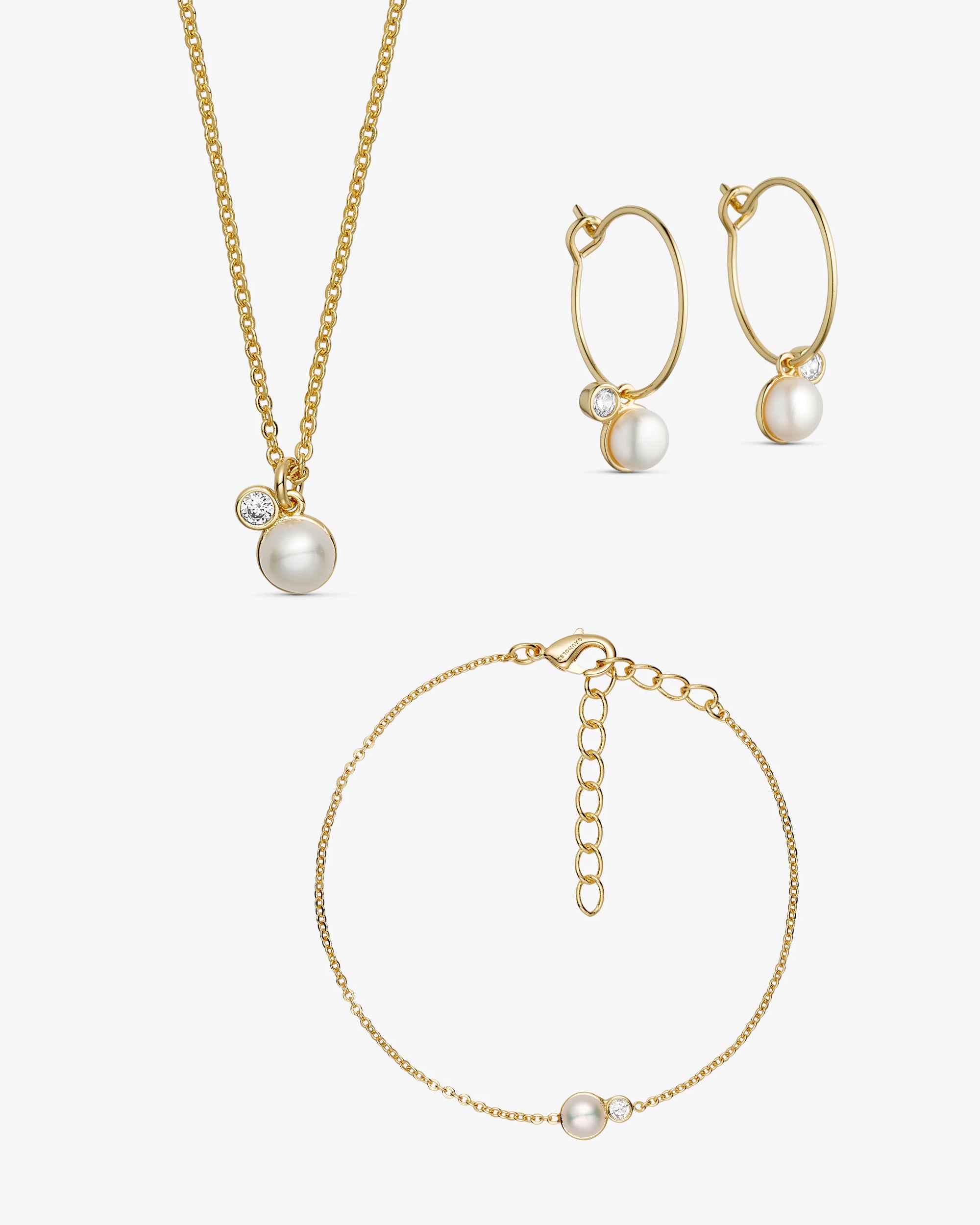 Bloom Smykkesæt - Isola Halskæde / Isola Hoop Øreringe / Isola Armbånd - 18 karat forgyldt (Copy)
