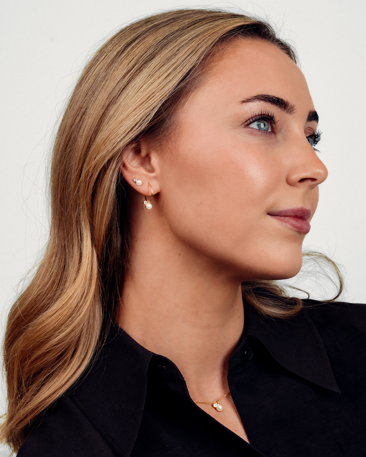 Isola Perle Halskæde - Zirkonia - 18 karat forgyldt