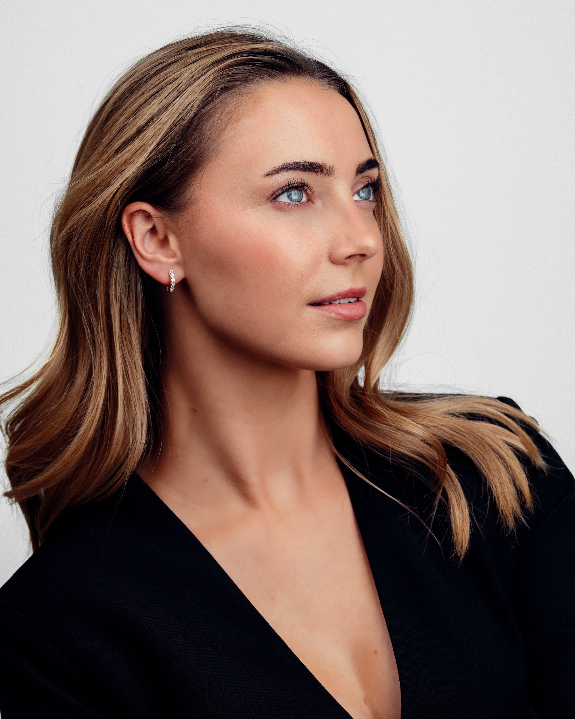 Lili Maria Hoop Øreringe - Zirkonia - Sølvbelagt